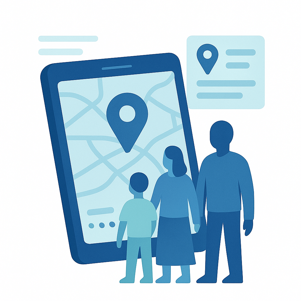 People looking at a map on a tablet